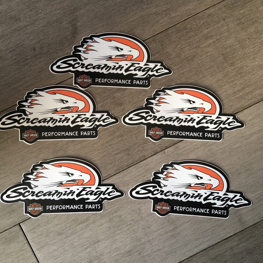 Harley-Davidson screamin eagle stickers 5pc pack  6”X2.75”